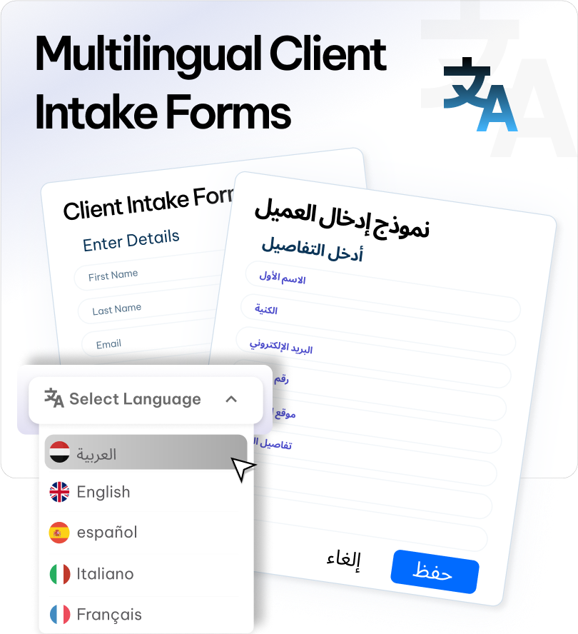 CaseFox's multilingual legal client intake forms